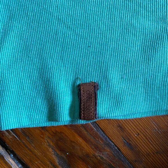 Naketano Bird Stripe Green Short Sleeve Shirt, Italian Blouse, Size Small - Picture 4 of 11